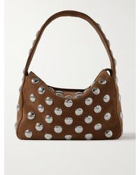 KHAITE - Elena Kleine Schultertasche Aus Veloursleder Mit Nieten - Lyst