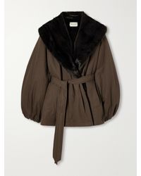 Magda Butrym - Belted Plush-Trimmed Short Coat - Lyst