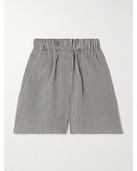 Frankie Shop - Lui Embroidered Striped Woven Shorts - Lyst