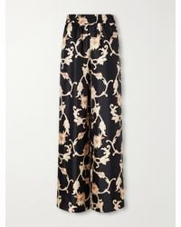 La DoubleJ - Palazzo Floral-Print Silk-Twill Wide-Leg Pants - Lyst