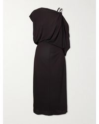 Tom Ford - Asymmetric Draped Embellished Jersey Midi Dress - Lyst