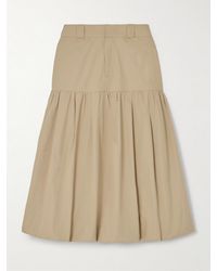 Sea - Belle Pleated Tiered Cotton Midi Skirt - Lyst