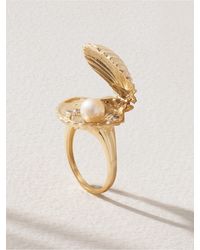 Mateo - Lady Venus Ring Aus 14 Karat Mit Diamanten Und Perle - Lyst