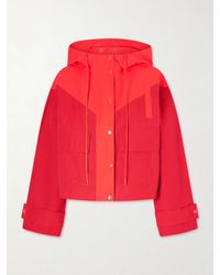 STAUD - Alta Hooded Two-Tone Cotton-Blend Jacket - Lyst