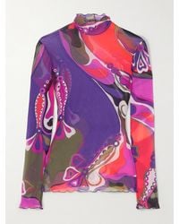 PUCCI - Printed Tulle Blouse - Lyst