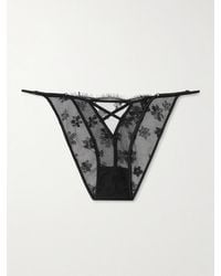 Kiki de Montparnasse - Satin-Trimmed Lace Briefs - Lyst