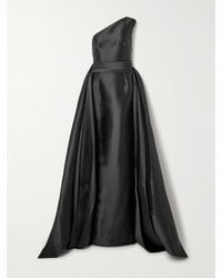 Solace London - The Charo One-Shoulder Draped Satin-Twill Gown - Lyst