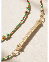 Marie Lichtenberg - Candy Cane 18-Karat, Cord, Pearl And Diamond Necklace - Lyst