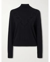 Zimmermann - Valiant Lace-Trimmed Wool Turtleneck Sweater - Lyst