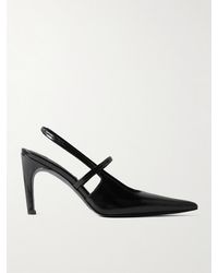 TOTEME - Glossed-Leather Slingback Pumps - Lyst
