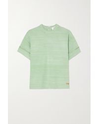 Victoria, Victoria Beckham T-shirt Aus Meliertem Rippstrick - Grün
