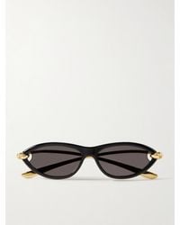Bottega Veneta - New Knot Cat-Eye Acetate And-Tone Sunglasses - Lyst