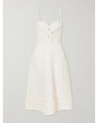 ANDRES OTALORA - Terra Cut-Out Corded Linen-Woven Midi Dress - Lyst