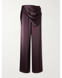Doen - Lavona Scarf-Detailed Silk Pants - Lyst