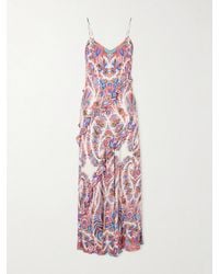 Etro - Ruffled Paisley-Print Chiffon Maxi Dress - Lyst