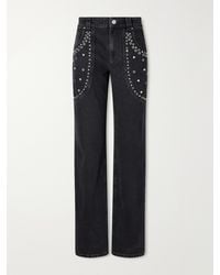 Isabel Marant - Silka Studded Mid-Rise Straight-Leg Jeans - Lyst