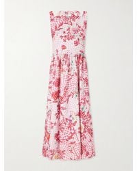 Mary Katrantzou - Alma Checked Floral-Print Midi Dress - Lyst