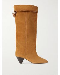 Isabel Marant - Elita Tasseled Leather-Trimmed Suede Knee Boots - Lyst
