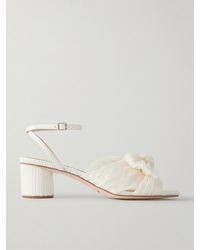 Loeffler Randall - Dahlia Bow-Embellished Plissé-Organza Sandals - Lyst