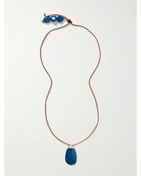 Dinosaur Designs - River Rock-Plated, Resin And Leather Necklace - Lyst
