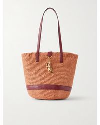 Chloé - Leather-Trimmed Raffia Tote Bag - Lyst