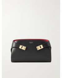 Ferragamo - Hug Embellished Textured-Leather Shoulder Bag - Lyst