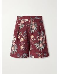 Agua Bendita - Nostalgia Pleated Floral-Jacquard Cotton-Blend Shorts - Lyst