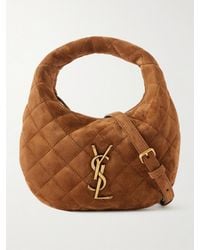Saint Laurent - Icarino Mini Matelassé Suede Shoulder Bag - Lyst