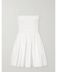 Matteau - Shirred Cotton Mini Dress - Lyst