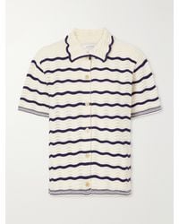 La Ligne - Striped Pointelle-Knit Cotton T-Shirt - Lyst