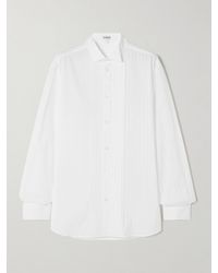 Loewe - Pleated Striped Cotton-poplin Shirt - Lyst
