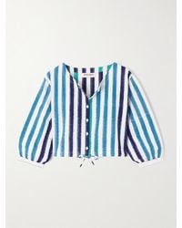 Emporio Sirenuse - Jinny Verkürzte Bluse Aus Gestreifter Baumwolle - Lyst