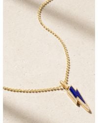 Sorellina - Mini Ziggy Kette Aus 18 Karat Mit Lapislazuli Und Diamanten - Lyst
