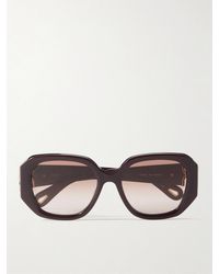Chloé - Oversized Square-Frame Acetate And-Tone Sunglasses - Lyst
