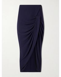 Stella McCartney - Draped Stretch-Jersey Midi Skirt - Lyst