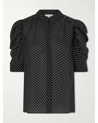 FRAME - The Gillian Polka-Dot Silk-Voile Blouse - Lyst