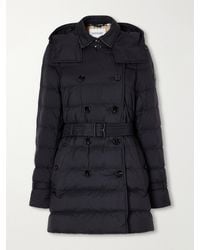 Burberry - Audley Belted Double-Breasted Quilted Shell Down Coat - Lyst