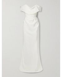 Vivienne Westwood - Nova Cocotte Off-The-Shoulder Draped Silk-Crepe Gown - Lyst