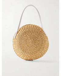 Muuñ - Talata Mini Leather-Trimmed Raffia Bag - Lyst