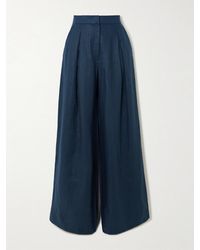 ANDRES OTALORA - Una Metafora Pleated Linen Wide-Leg Pants - Lyst