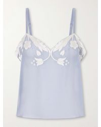 Anna Sui - Embroidered Silk-Satin Camisole - Lyst