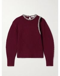 Jonathan Simkhai - Monroe Cutout Crystal-Embellished Wool-Blend Sweater - Lyst