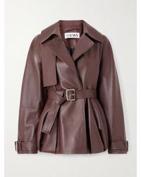 Loewe - Belted Leather Jacket - Lyst