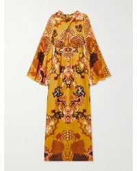 Johanna Ortiz - Frontier Melodies Maxikleid Aus Seiden-Georgette Mit Stickereien Und Print - Lyst