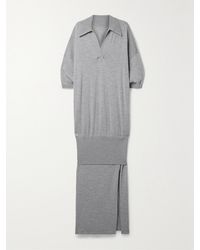 KHAITE - Rue Layered Merino Wool-Blend Maxi Dress - Lyst