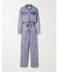 Isabel Marant - Paige Belted Acid-Wash Lyocell-Chambray Jumpsuit - Lyst