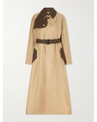 Sacai - Belted Two-Tone Cotton-Blend Gabardine Trench Coat - Lyst