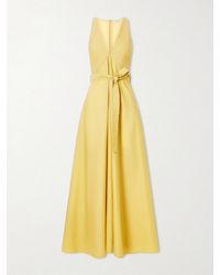 Brunello Cucinelli - Belted Cotton-Blend Midi Dress - Lyst