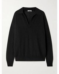 AURALEE - Cashmere And Silk-Blend Polo Sweater - Lyst