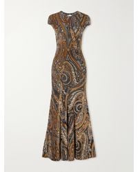 Etro - Open-Back Paisley Devoré-Velvet Maxi Dress - Lyst